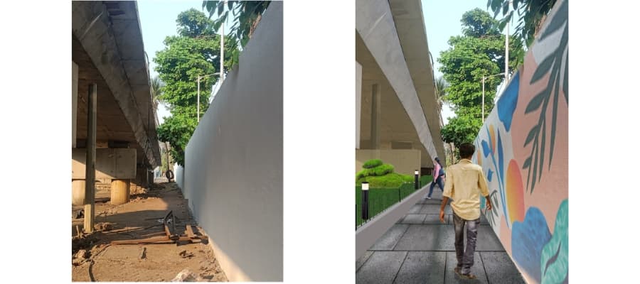 BEAUTIFICATION OF SPACES UNDER T1 FLYOVER, VILE PARLE EAST